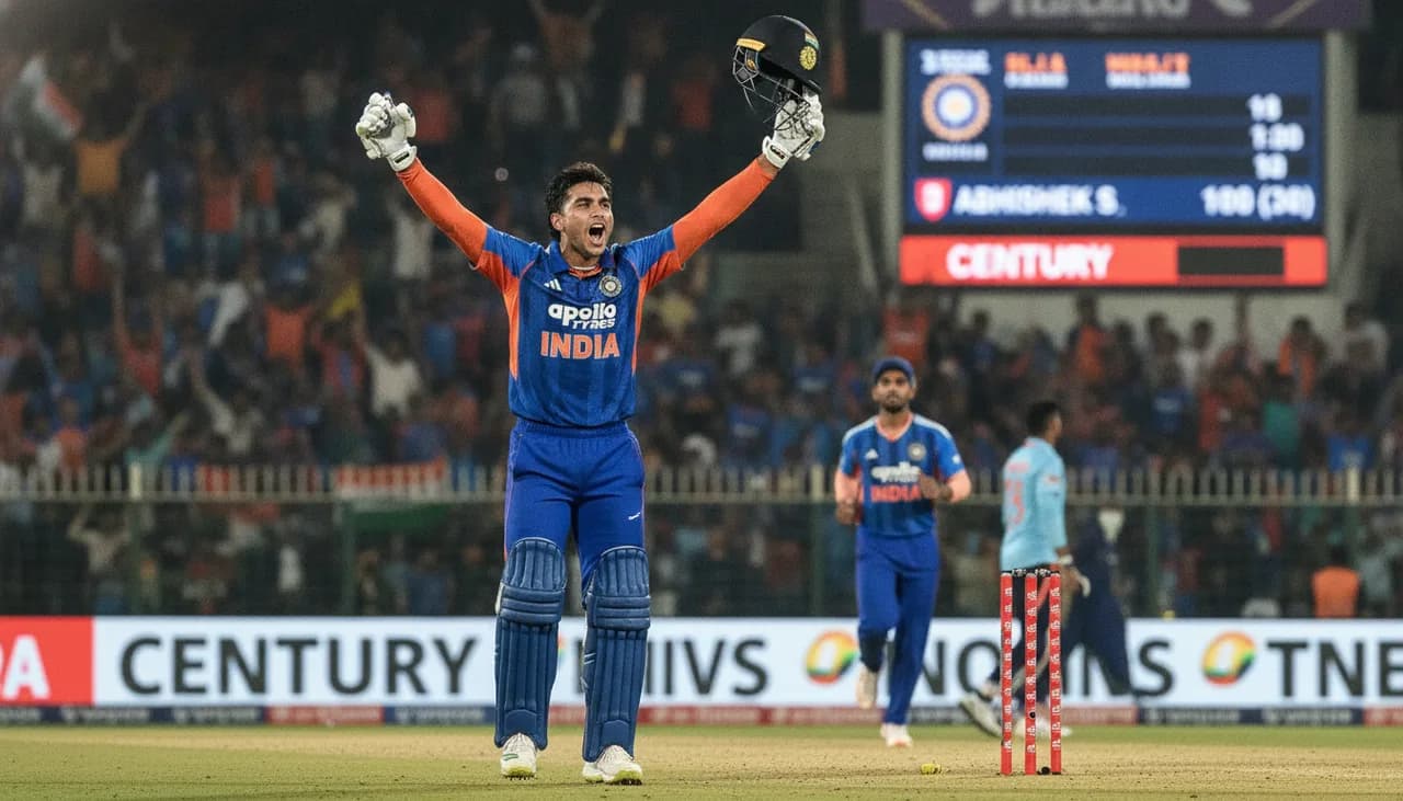 Abhishek Sharma Rewrites the Record Books with Stunning 30-Ball T20 Century