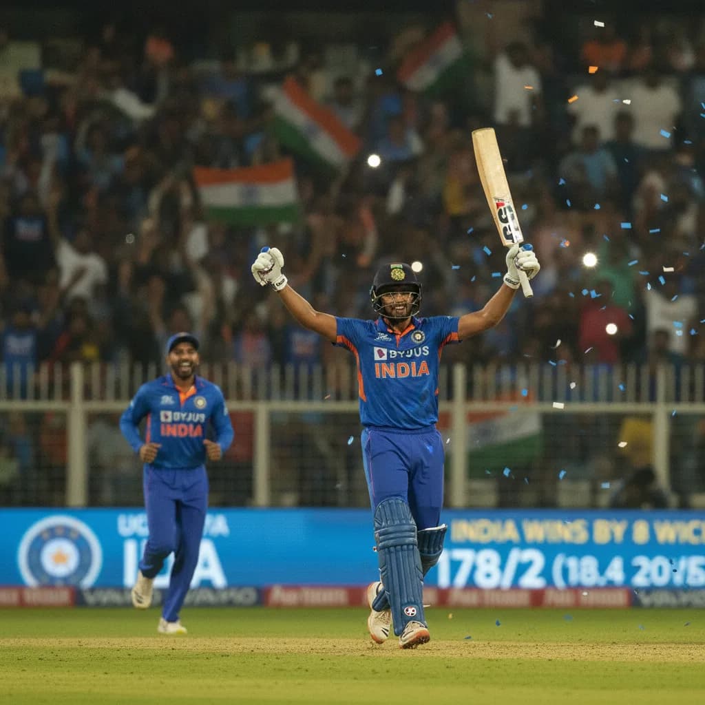 Iyer's Stunning T20 Century Fires India to Eight-Wicket Win
