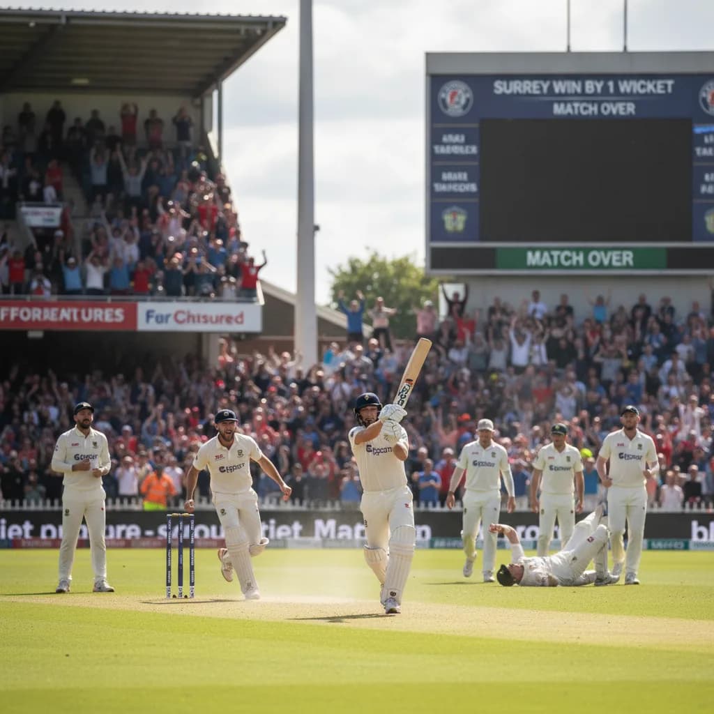 Surrey Sneak Into One-Day Cup Semi With Thrilling One-Wicket Win