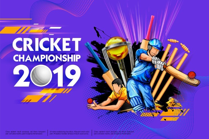 Illustrated Batsman Playing The 2019 Cricket Championship