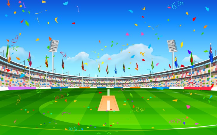 Illustrated Stadium of Cricket